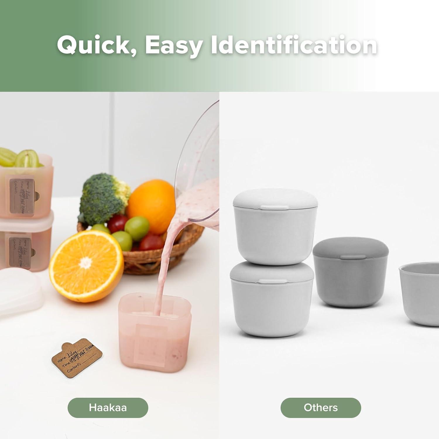 image:imagehaakaa Mini Meal Silicone Storage Containers3 oz Silicone Baby Food Containers with Airtight LidsReusable Baby Food Jars for Purees Fruits amp SnacksMicrowave amp Dishwasher Safe6 PackPea GreenBlush