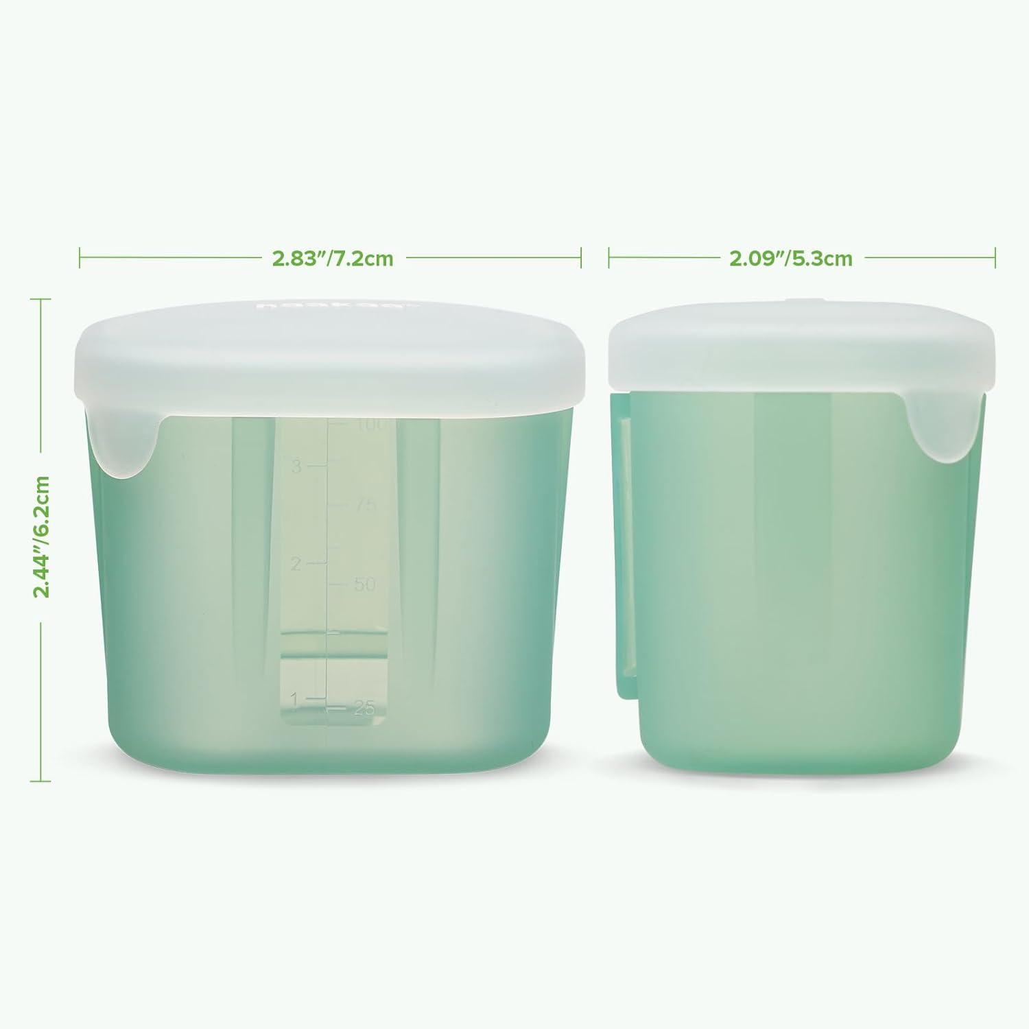 image:imagehaakaa Mini Meal Silicone Storage Containers3 oz Silicone Baby Food Containers with Airtight LidsReusable Baby Food Jars for Purees Fruits amp SnacksMicrowave amp Dishwasher Safe6 PackPea GreenPea Green