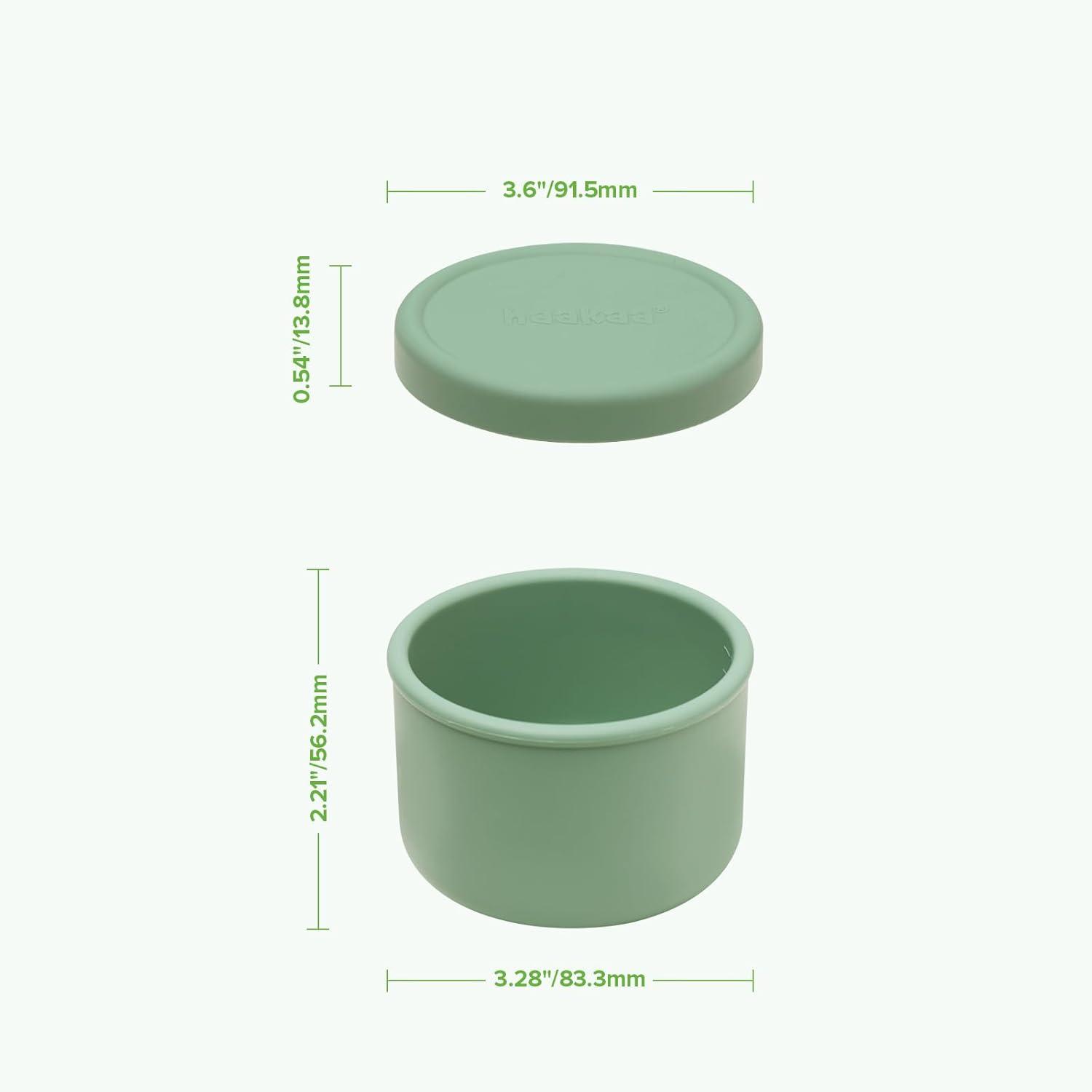 image:imagehaakaa Mini Round Silicone Baby Food Containers with Lids BPAFree Leakproof Stackable Snack Cups Microwave amp Dishwasher Safe 3Pack 5oz