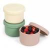 image:imagehaakaa Mini Round Silicone Baby Food Containers with Lids BPAFree Leakproof Stackable Snack Cups Microwave amp Dishwasher Safe 3Pack 5oz