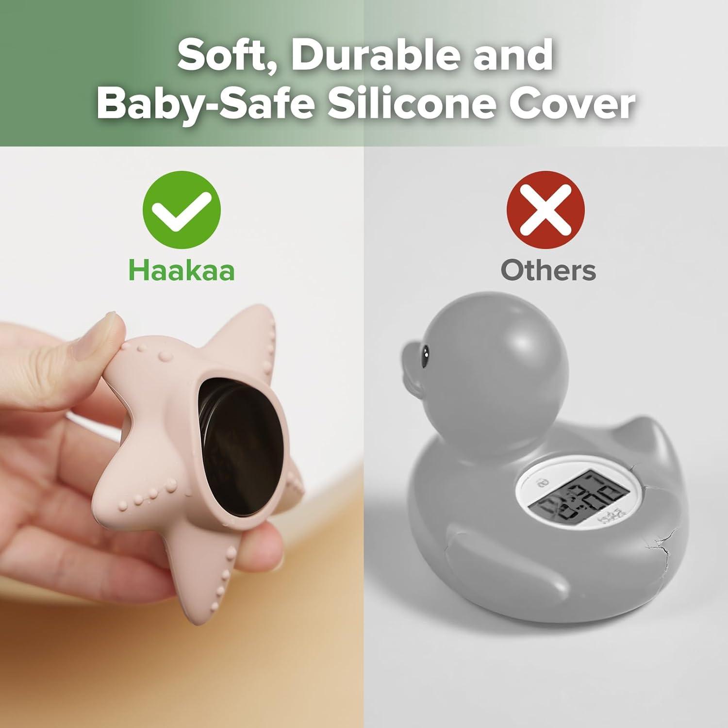 image:imageHaakaa Silicone Baby Bath Thermometer Water Temperature Thermometer for Baby Safety Floating Infant Bath tub Temp Thermometer for Newborns amp Toddlers StarfishStarfish
