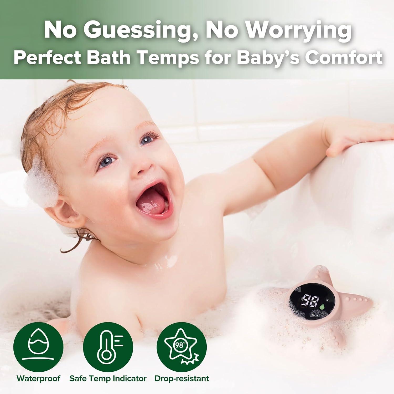 image:imageHaakaa Silicone Baby Bath Thermometer Water Temperature Thermometer for Baby Safety Floating Infant Bath tub Temp Thermometer for Newborns amp Toddlers StarfishStarfish