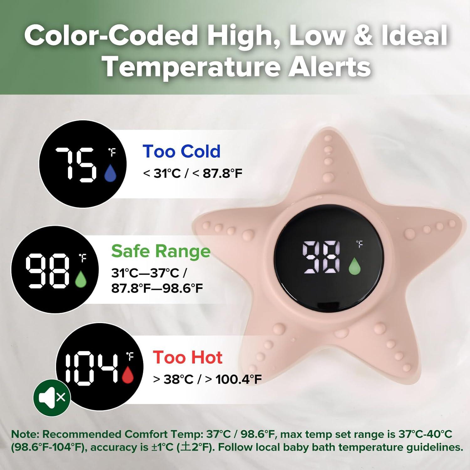 image:imageHaakaa Silicone Baby Bath Thermometer Water Temperature Thermometer for Baby Safety Floating Infant Bath tub Temp Thermometer for Newborns amp Toddlers StarfishStarfish
