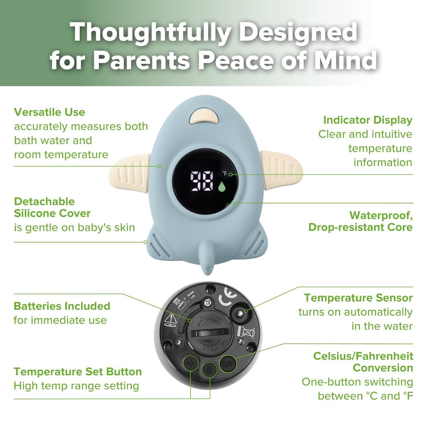 image:imageHaakaa Silicone Baby Bath Thermometer Water Temperature Thermometer for Baby Safety Floating Infant Bath tub Temp Thermometer for Newborns amp Toddlers StarfishJet
