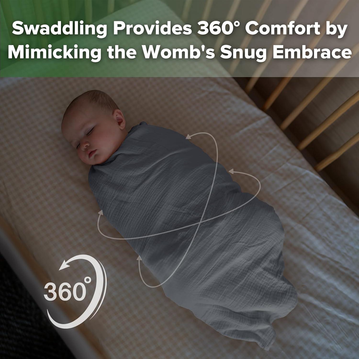 image:imagehaakaa Muslin Swaddle Blankets 2Pack 100 Cotton Double Layer Breathable Lightweight Receiving Blanket Wrap for Newborn Baby Boys amp Girls Baby Essentials Shower GiftLarge 47 x 47 in