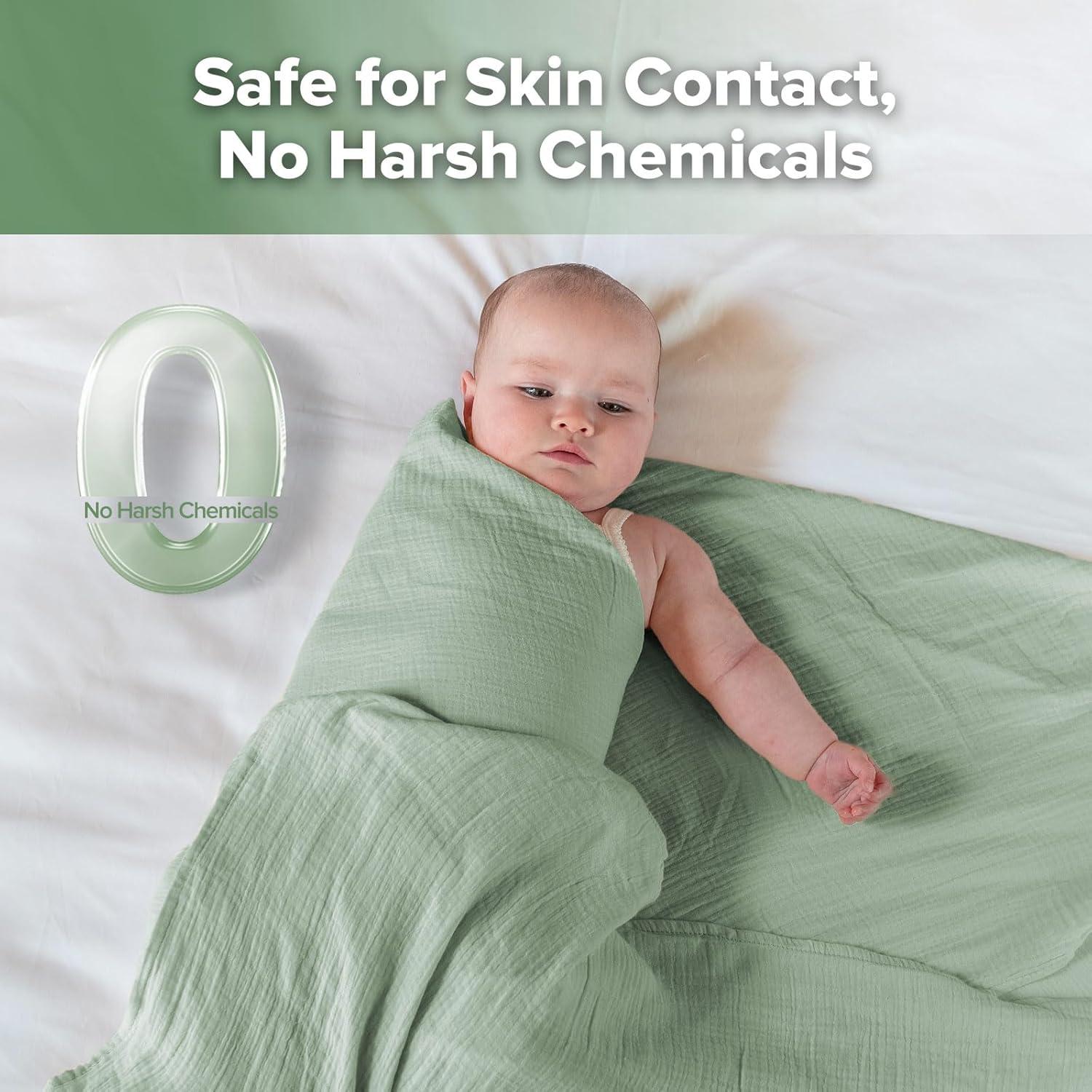image:imagehaakaa Muslin Swaddle Blankets 2Pack 100 Cotton Double Layer Breathable Lightweight Receiving Blanket Wrap for Newborn Baby Boys amp Girls Baby Essentials Shower GiftLarge 47 x 47 in