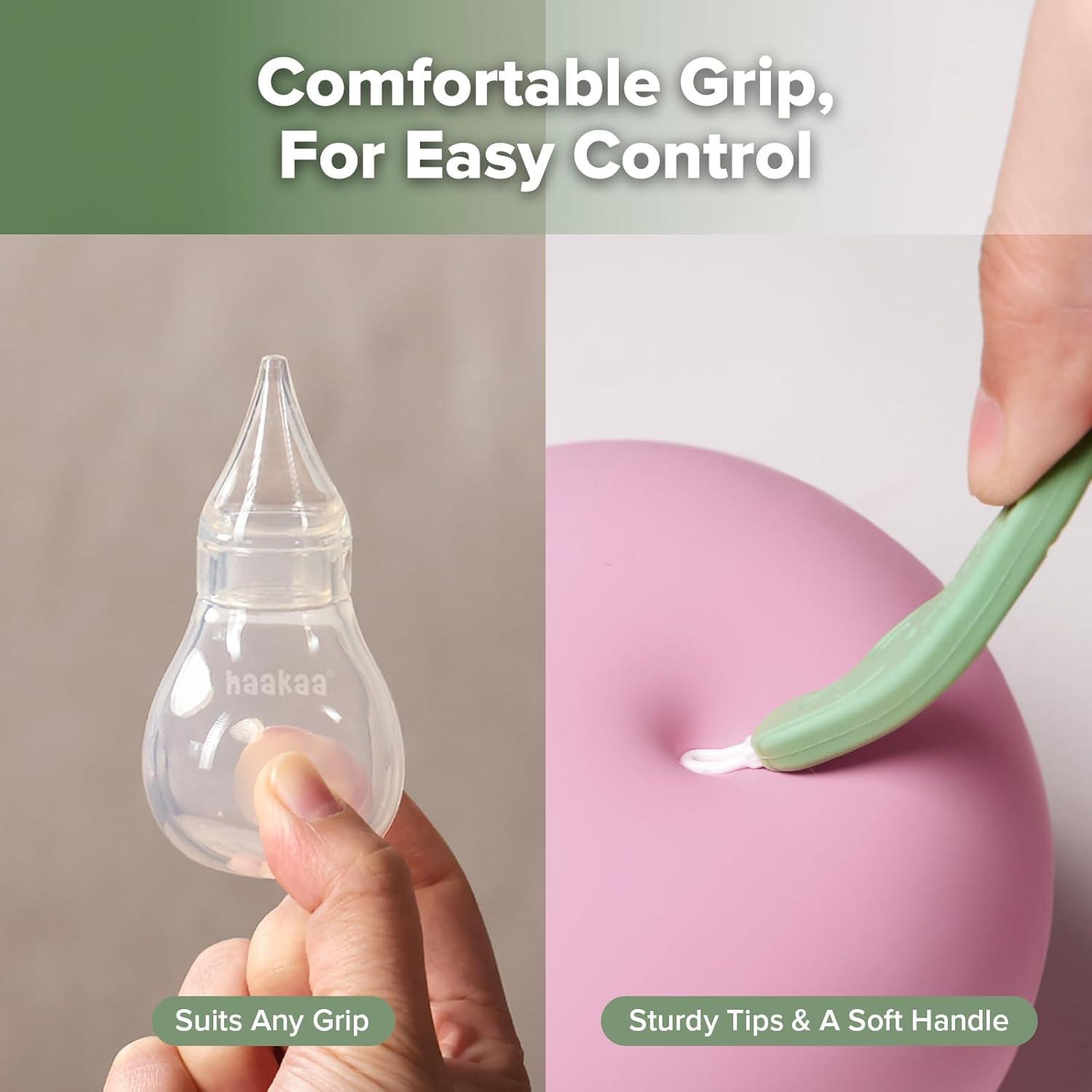 image:imageHaakaa Nasal Care Essentials Combo Nasal Aspirator for Baby with Baby Nose Picker Gentle Infant Ear amp Nose Care Set with Case for Home or Travel