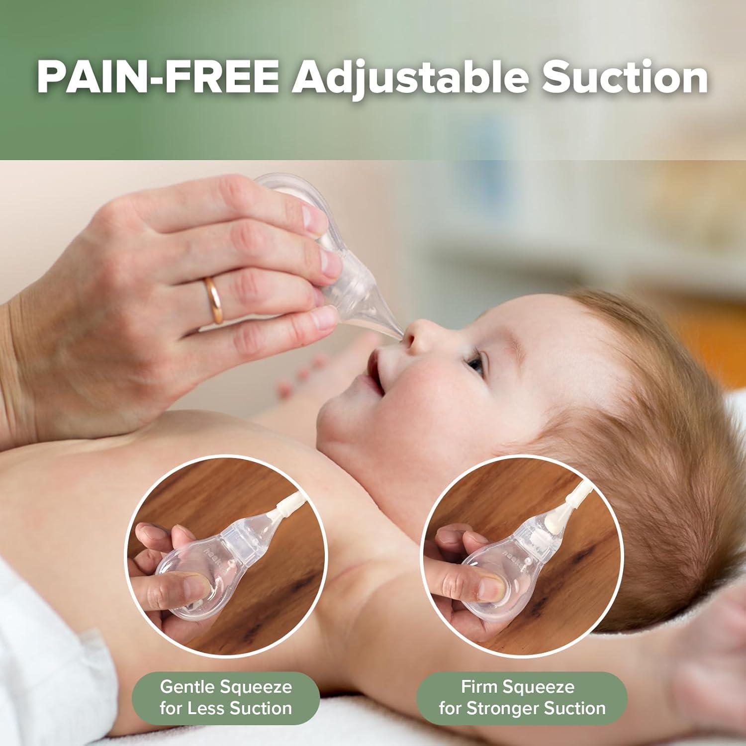 image:imageHaakaa Nasal Care Essentials Combo Nasal Aspirator for Baby with Baby Nose Picker Gentle Infant Ear amp Nose Care Set with Case for Home or Travel