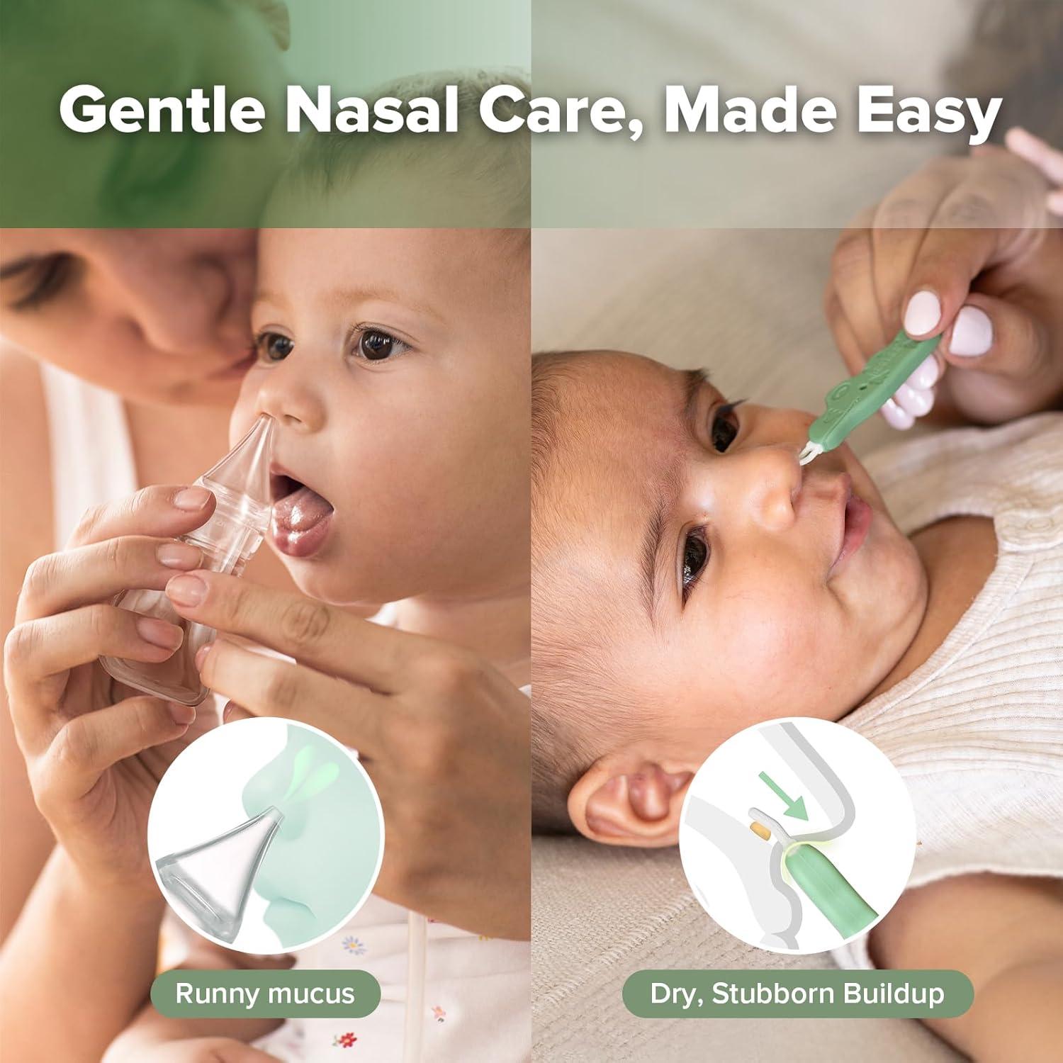 image:imageHaakaa Nasal Care Essentials Combo Nasal Aspirator for Baby with Baby Nose Picker Gentle Infant Ear amp Nose Care Set with Case for Home or Travel