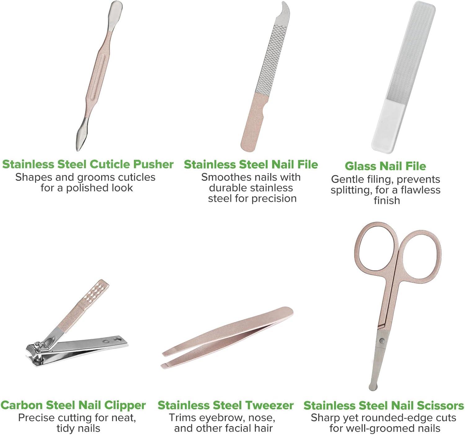 image:imagehaakaa Baby Nail Clippers 6in1 Baby Nail Care Kit with PU Storage Case Nail Scissor Cuticle Pusher 2 Nail Files Nail Clipper amp Tweezer Baby Manicure Set for Babies WhitePearl White